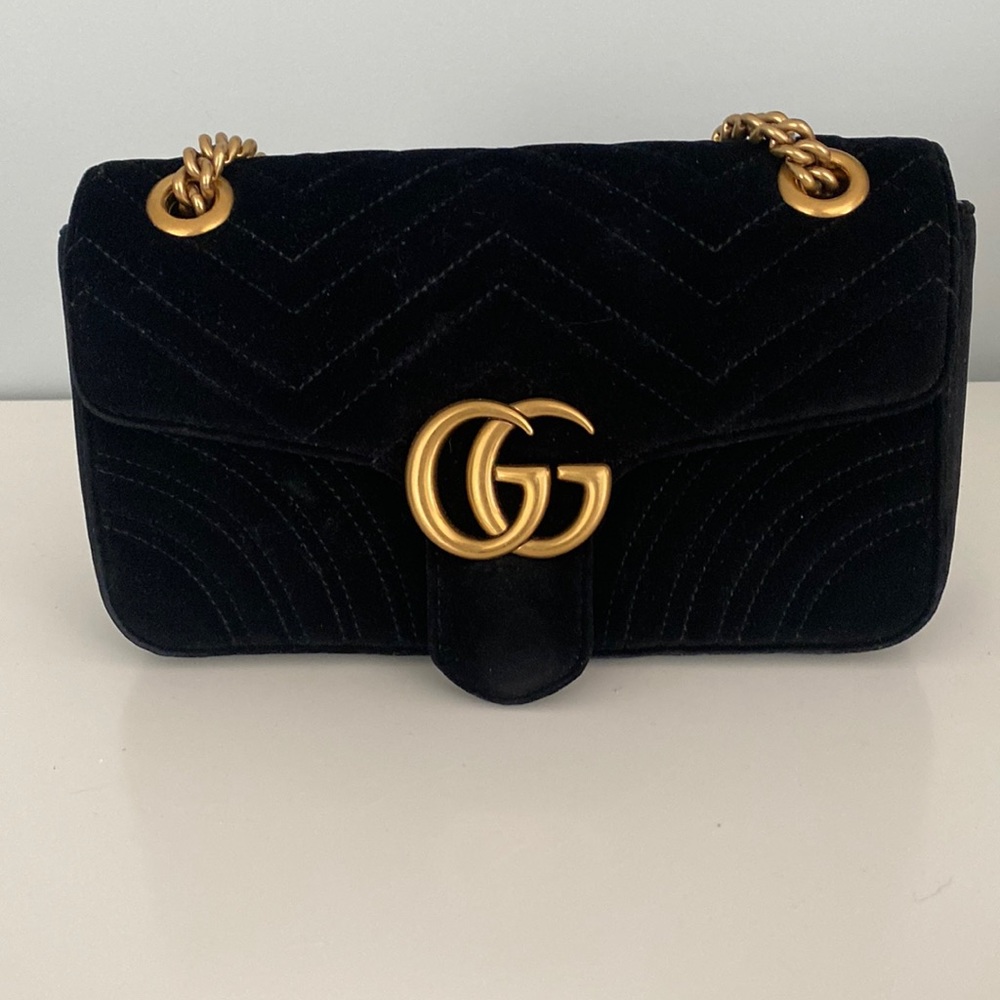 Black Velour Gucci Marmont